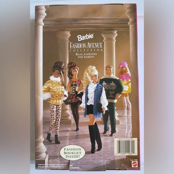 Barbie Fashion Avenue Teal Jacket Skirt Set Gold Belt Heels Mattel 14980 NRFB - Picture 3 of 4